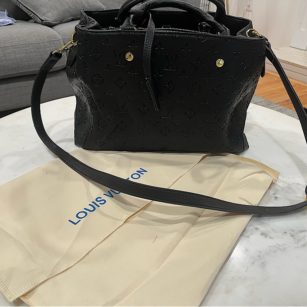 LV inspo Monogram Montaigne handbag.